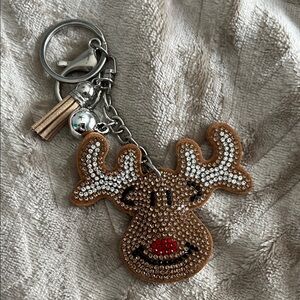 Rhinestone Reindeer Keychain